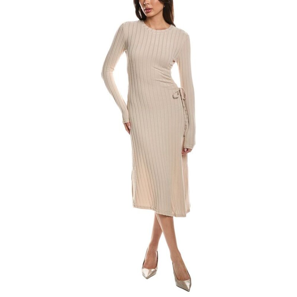 Maison Maar Womens Long Sleeve Midi Dress, Pink